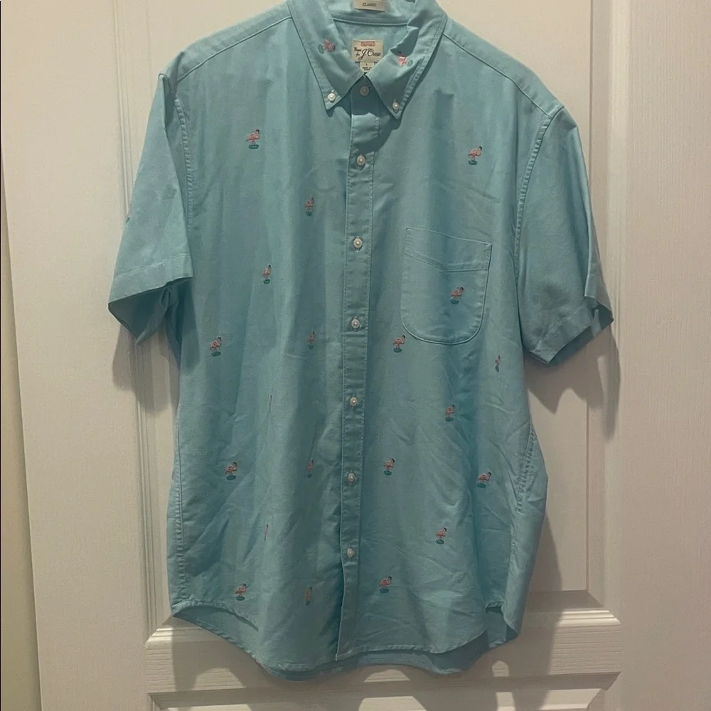 J. Crew‎ Sky Blue Embroidered Casual Shirt